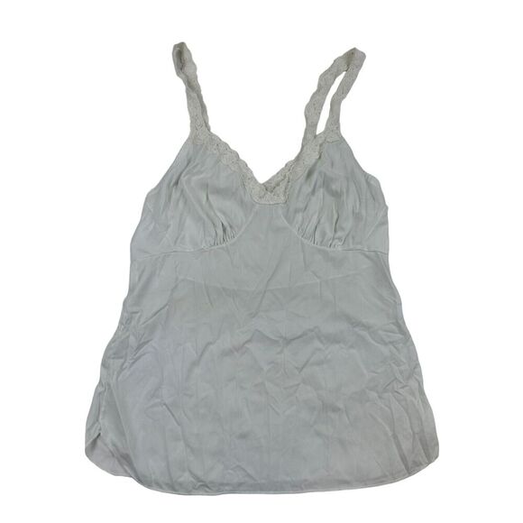 VTG ShadowLine Off White Nylon Camisole Lace Trim With Lace Straps Sz 34 (01) - Picture 1 of 6